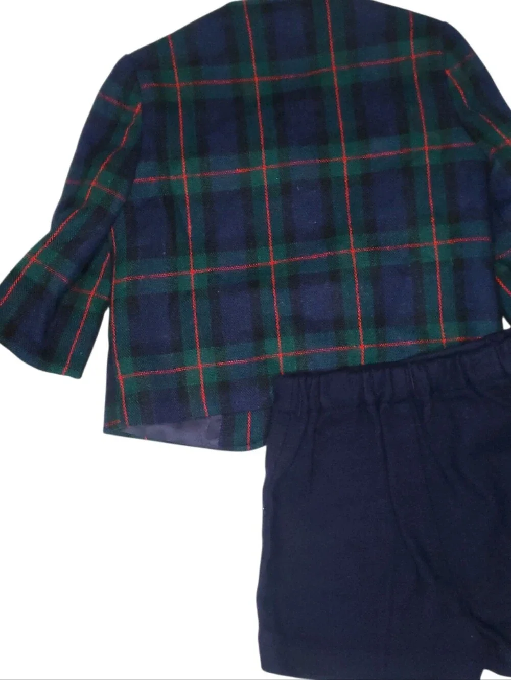 VTG Imp Originals Bullock's Wilshire Boys Plaid Blazer Shorts Suit Set 3T Tartan